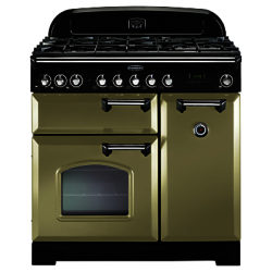 Rangemaster Classic Deluxe 90 Dual Fuel Range Cooker Olive Green